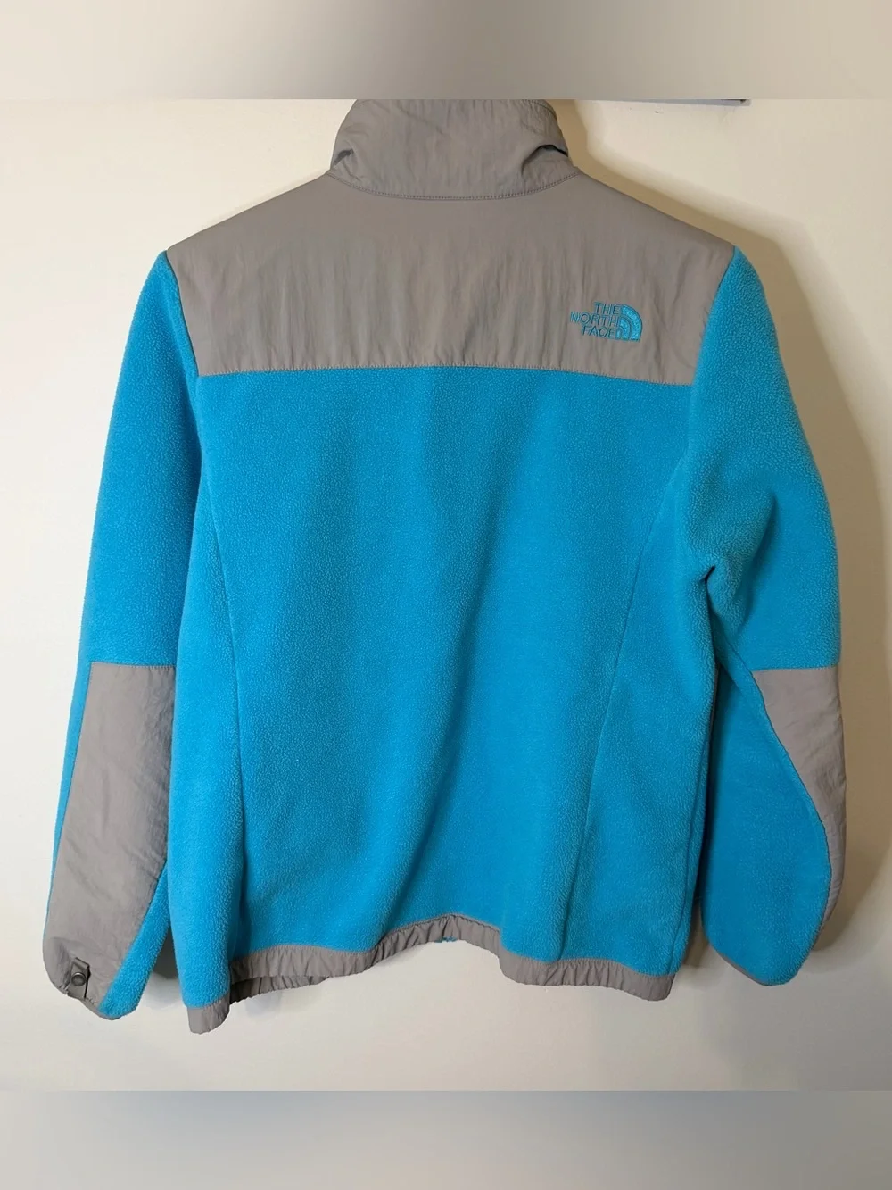 The North Face Girls XL 18 Fleece Jacket Blue Gray Full Zip Lightweight Coat